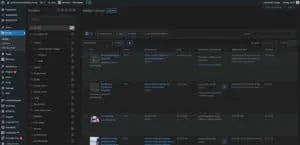 A screen shot illustrating the use of WordPress's Media Library and CMS in web design.